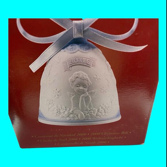 Lladro Angels Christmas Bell Ornament 2000 Babys First Christmas Orig Box Signed - Picture 4 of 10